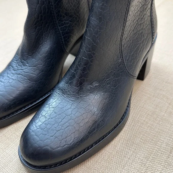 Vince Camuto Zeldina Black Leather Heeled Boots - Picture 11 of 16